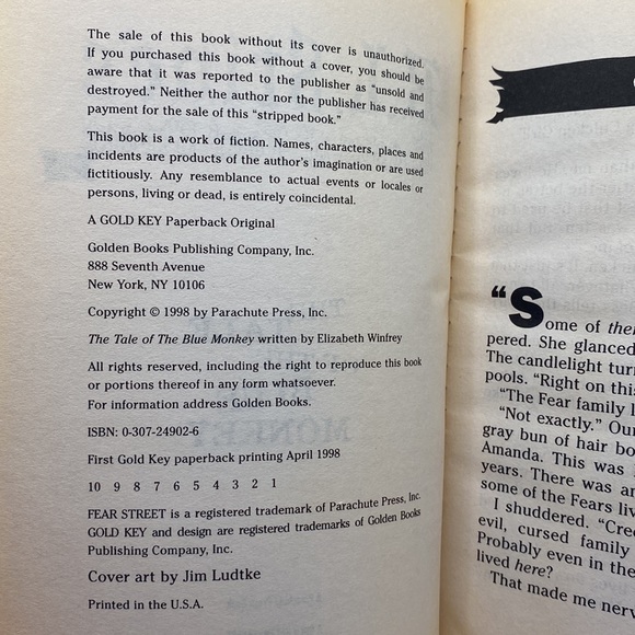 R.L. Stine’s Ghosts of Fear Street #29 The Tale of The Blue Monkey 1998 Horror - Picture 7 of 12